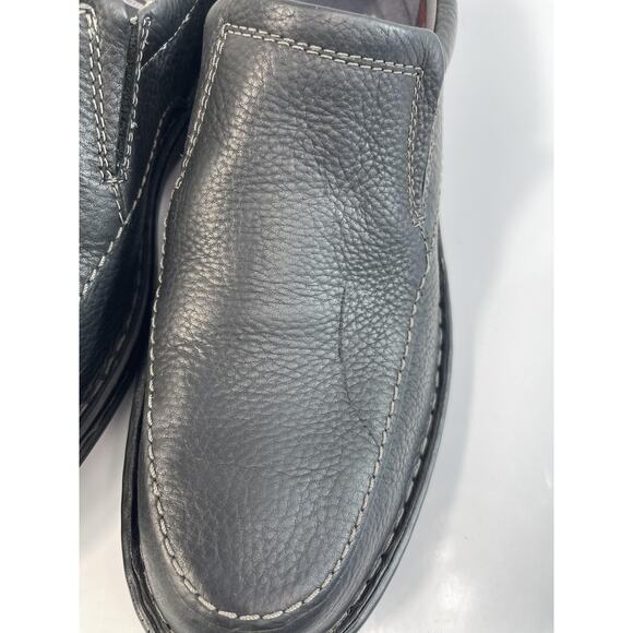 Clarks Shoes Mens Size 9 Black Leather Slip On Loafers Cushion Soft Ortholite main image 12
